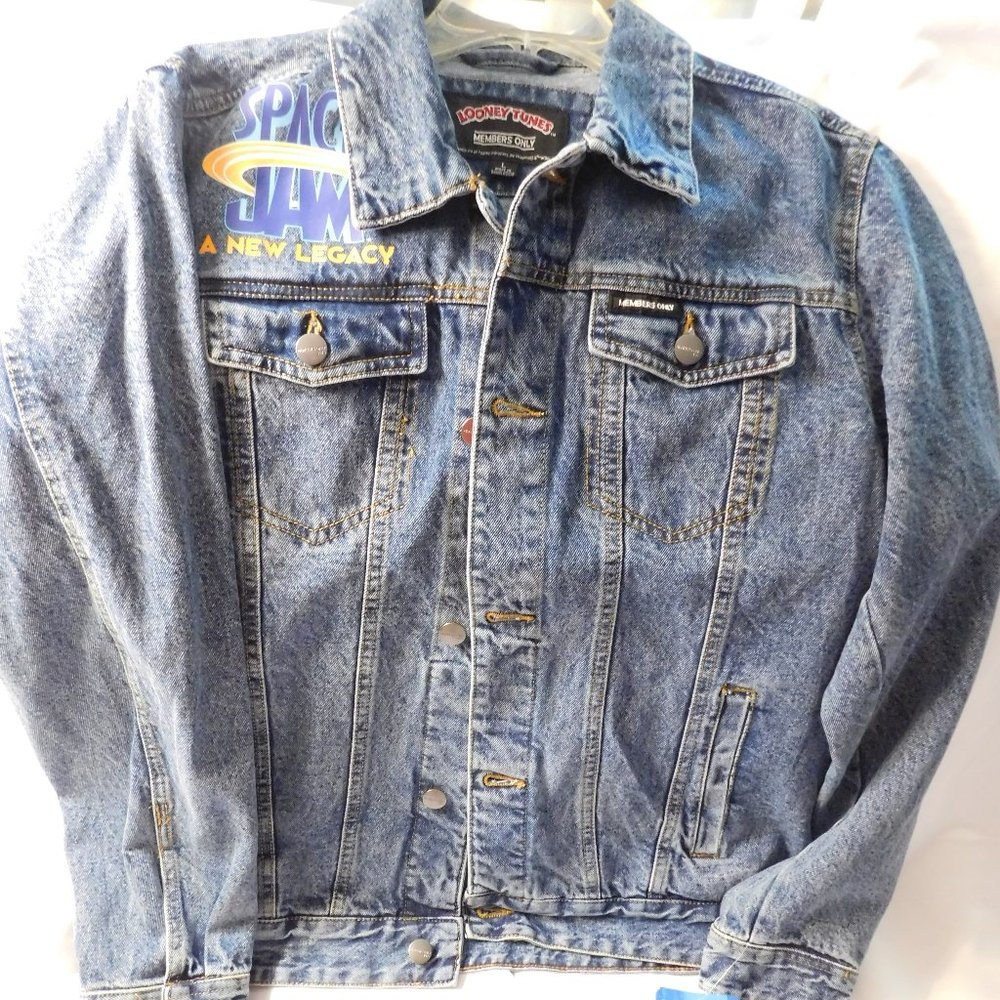 Space Jam Looney Tunes Denim Jean Jacket Large NEW